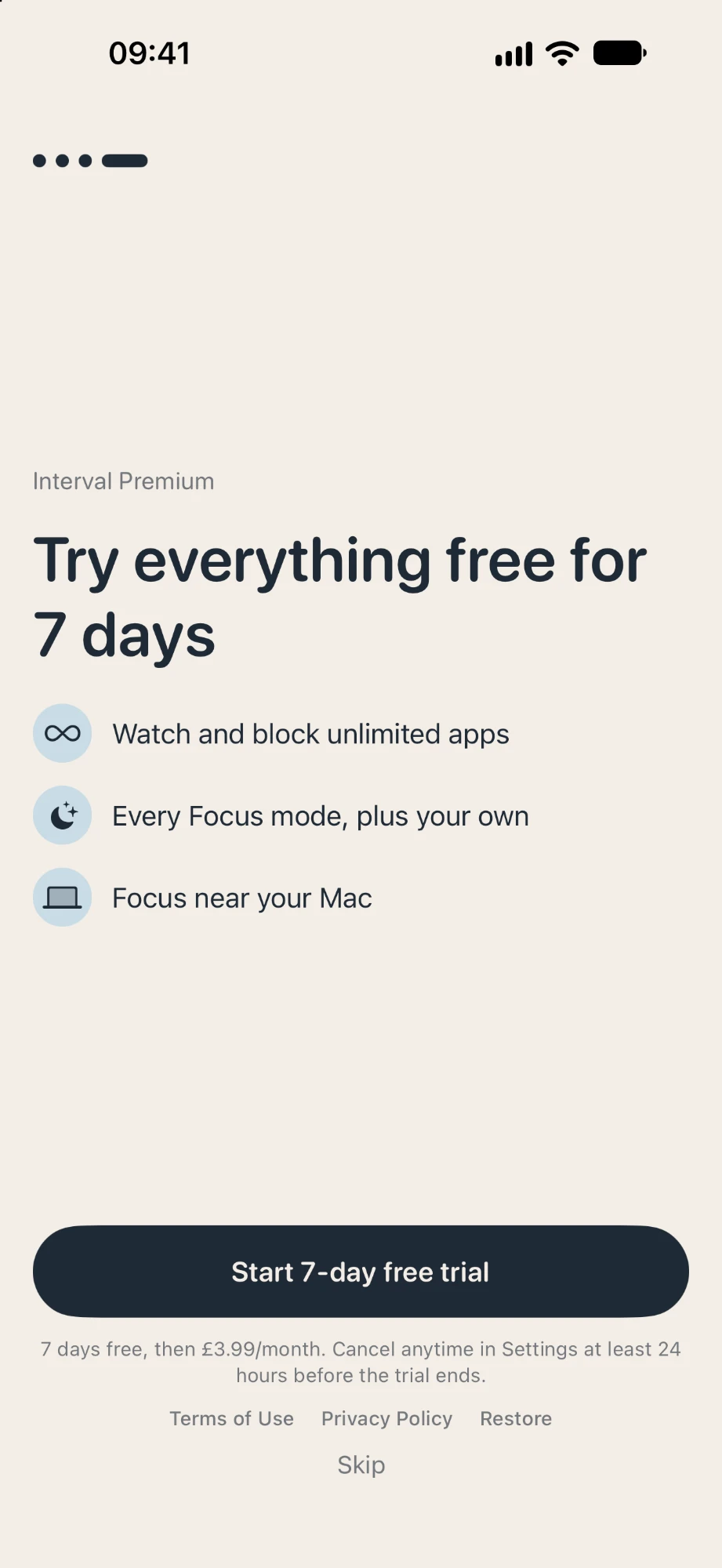 Interval Premium: try everything free for 7 days